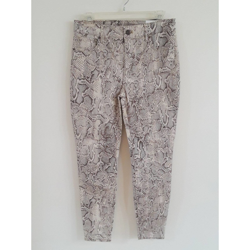 Womens White House Black Market Hight Rise Snake Skinny Statement Ankle Pants